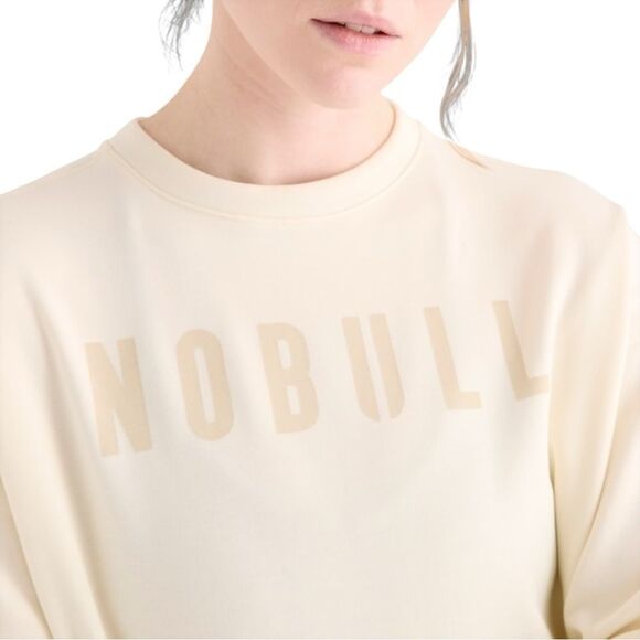 NOBULL Cream Crew Fleece Lined Sweatshirt Sz Large - Picture 8 of 12